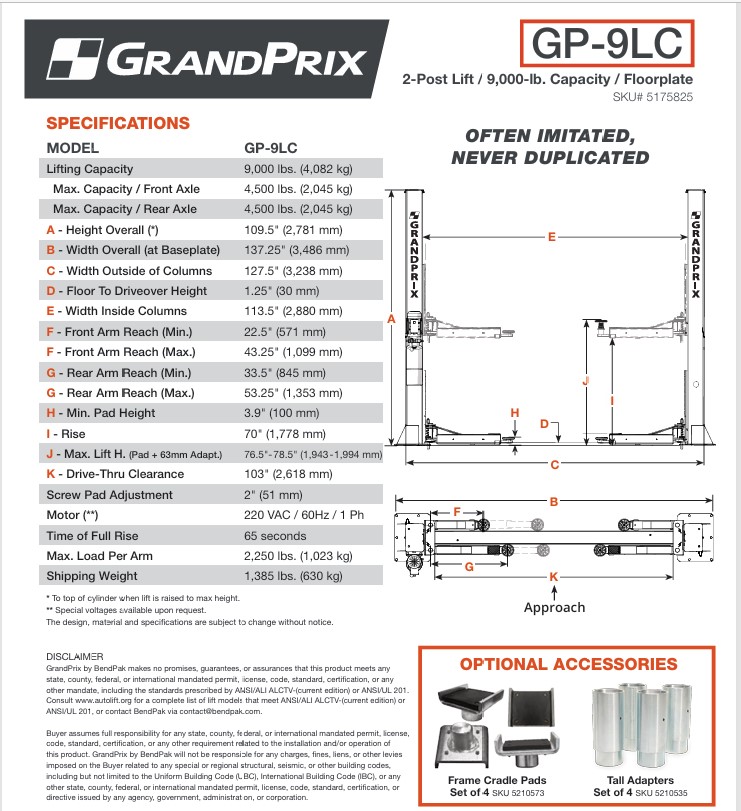 画像: 【BEND PAK】[NEW] 2柱リフト 4.0ｔ 200V単相　新色:グレー【1年保証】《国内仕 様》